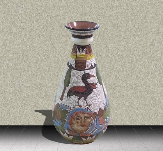Vase with a bird