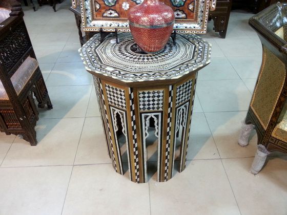 Octagonal inlaid side table