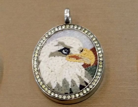 Mosaic pendant with an eagle