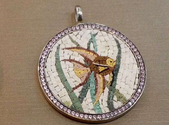 Mosaic pendant with a fish