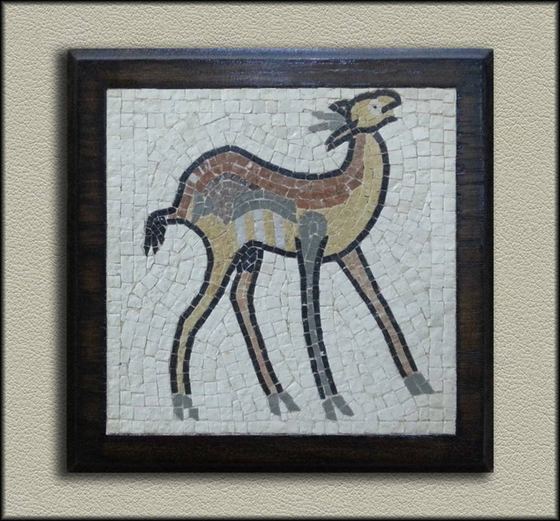 Framed mosaic of a gazelle